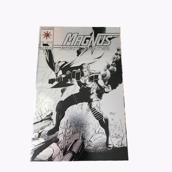 Valiant Magnus Robot Fighter #25 Foil Cover Comic Book Collector Bagged Boarded - Picture 1 of 2